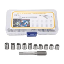 1Set Universal Spark Plug Thread Repair Tool with M10x1.0 Thread Inserts Part