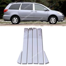 Chrome Pillar Posts For Toyota Sienna 2004-2010 6pc Door Trim Piano Cover Kit