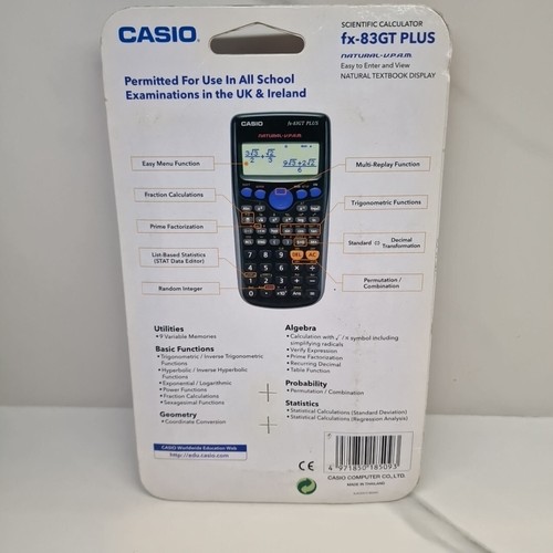 Casio FX-83GT Plus wissenschaftlicher Taschenrechner fabrikversiegelt - Bild 2 von 6