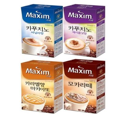 Korea Maxim Cafe Macchiato Latte Vanilla Hazelnut Instant Coffee 10Sticks