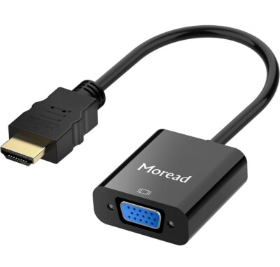 HDMI to VGA Gold-Plated HDMI to VGA Adapter (Male to Female) for Computer BLACK