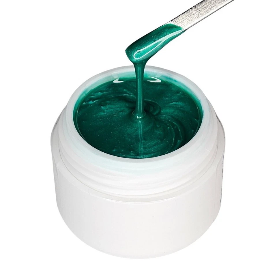 Exklusives UV Farbgel Grün metallic 5ml Gel Nr.31 Fullcover Schimmer Glimmer - Bild 3 von 4