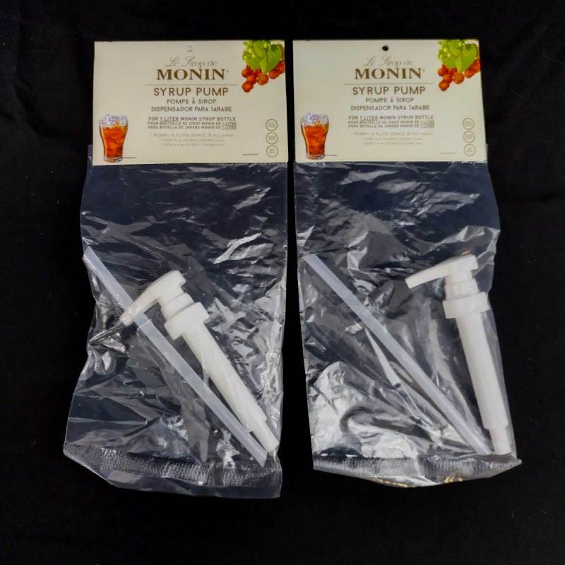 Lot of 2 Monin Syrup Dispenser Pumps For 1 Liter Monin Syrup Bottle Flavor Pump