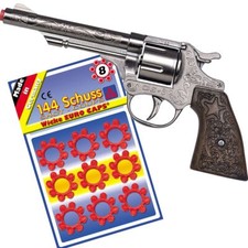 Spielzeug-Pistole 21 cm inkl. 144 Schuss-Munition Cowboy Spielzeug-Revolver