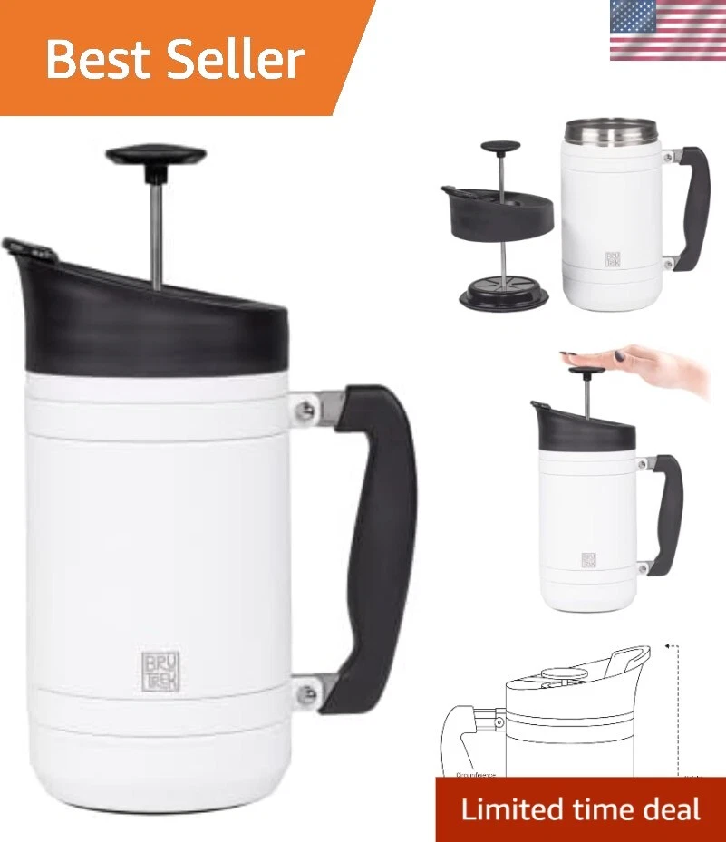Rugged Double Wall French Press - Vacuum Insulated Coffee Maker, 32 fl. oz