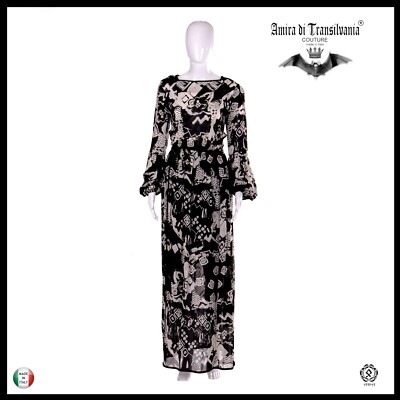 Women's Summer Griff High Fashion Couture Brand Long White Black Silk Cocktail Dress