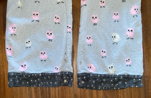 Munki Munki Gray Pink Owlets Print Pajama Lounge Set PJs Flannel Women's Small - Picture 11 of 14