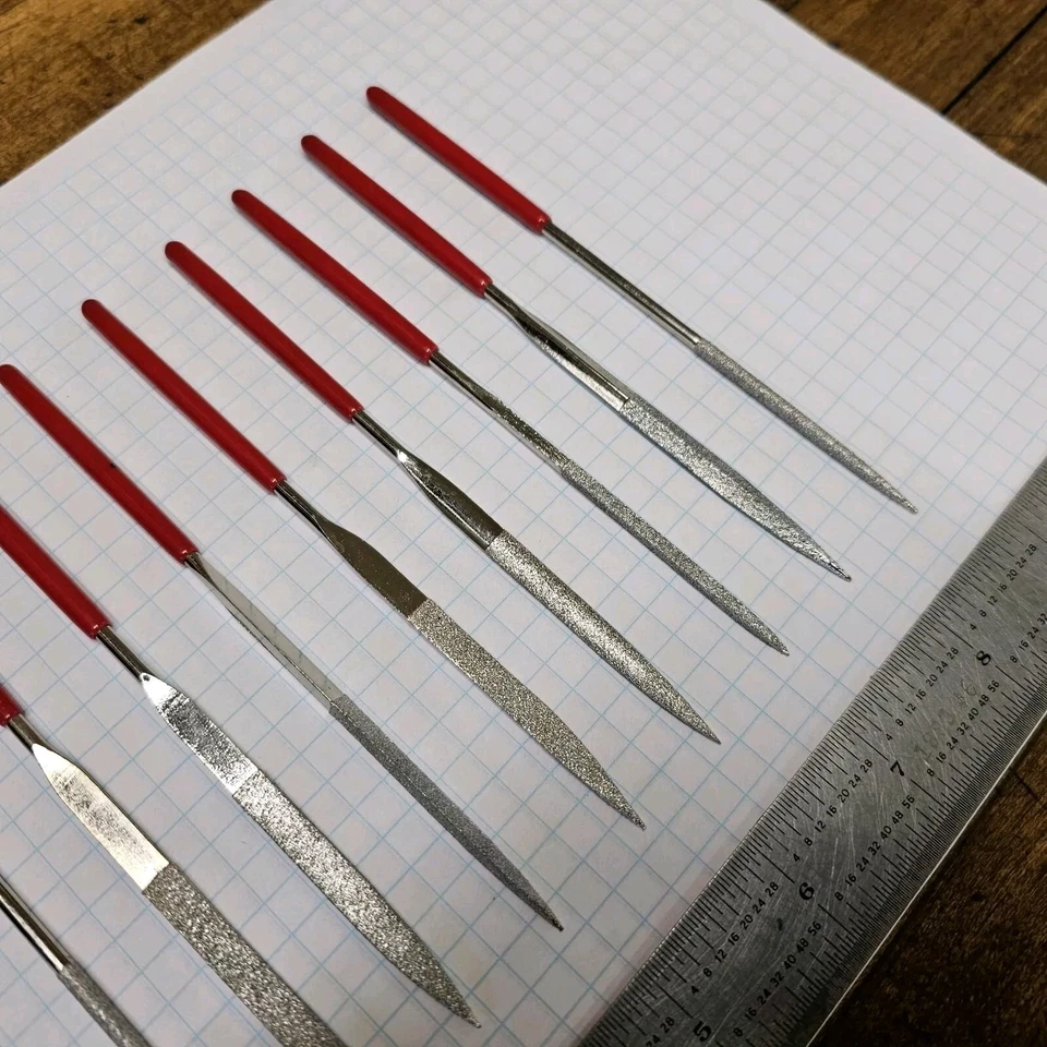 Vintage NOS Diamond Needle File Set of 10 • Diamond Jewelers Machinist Filing US - Image 3 of 3