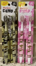 2x Plackers Camouflage 2-Pack Soft Toothbrushes For Kids Value Pack (4 brushes)