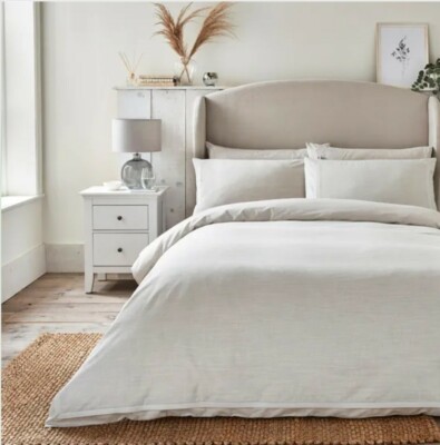 Dorma Purity Silbury Silber Seidenborte 300 Fadenzahl Bettbezug und Kissenbezüge