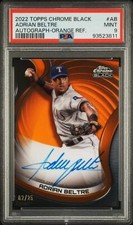 2022 Topps Chrome Black Orange Adrian Beltre PSA 9 MINT Auto 2/25 Rangers