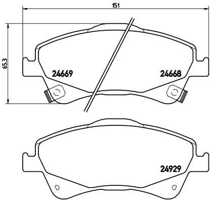 P 83 109 BREMBO Brake Pad Set, disc brake for TOYOTA