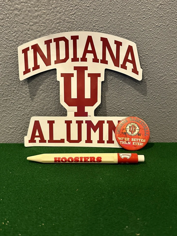 Botón de baloncesto y tinta rosa e imán vintage 1981 Indiana University Hoosiers Foto 2 de 3