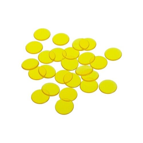 Fichas De Juego - 22 Mm - Amarillo - Transparente - Imagen 1 de 2