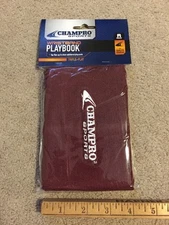 Champro Adult Wristband Playbook Coach Triple-Play Maroon 4"x6" New & Playcards