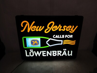 Vintage 1985 New Jersey Calls For Lowenbrau Beer Lighted Sign