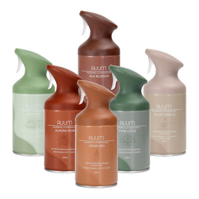 RUUM Raumduftspray (6er Pack) je 250ml - manuell, 6 Raumdüfte zur Auswahl