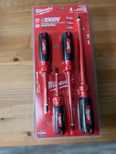 MILWAUKEE 4-PIECE INSULATED SCREWDRIVER SET W/ ROLL POUCH 48-22-2204 1000V
