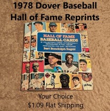 1978 Dover HoF Baseball Reprints-YOUR CHOICE-$1.09 Flat Shipping UPDATED 7/31/24