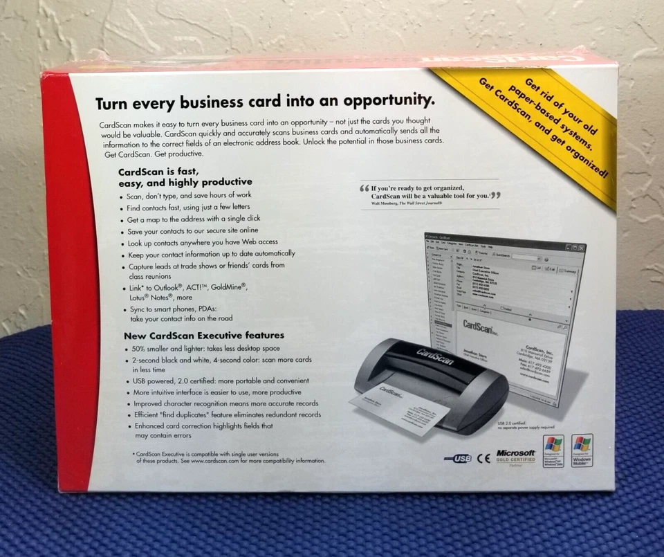 NEW! SEALED CardScan Executive 700 Compact Business Card Scanner (CS-A07170-ENG) - Image 2 of 4