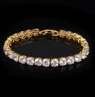 Women's Bracelet Gold Plated 18 Karat Zirconia 6Mm X 17Cm Waterproof B500