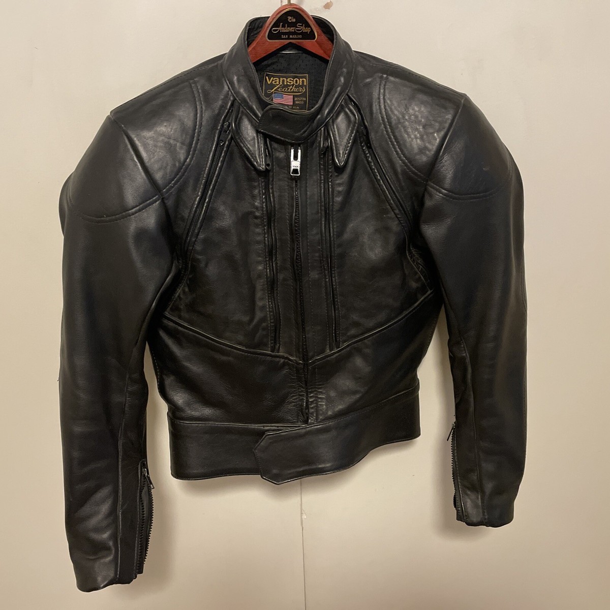 Vintage Vanson Leder Motorradjacke Herren S | eBay