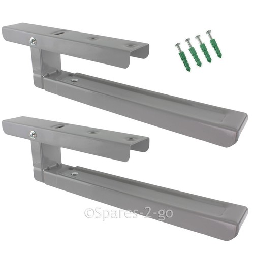 2 x Brackets Fits SWAN Microwave Extendable Wall Bracket Grey Mounts Silver - Picture 2 of 4