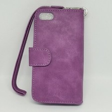 iPhone 5 Leather Wallet Card Holder Flip Stand Case Cover Plum
