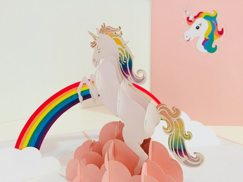OrigamiPopCards.com Super Cute Fairy Unicorn 3D Pop Up Greeting Card Birthday - Picture 4 of 12