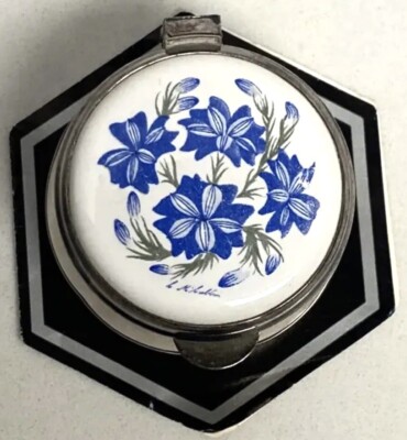 Strachan Australia Enameled Porcelain Trinket Box Pipkin Pot: Blue Leschenaultia