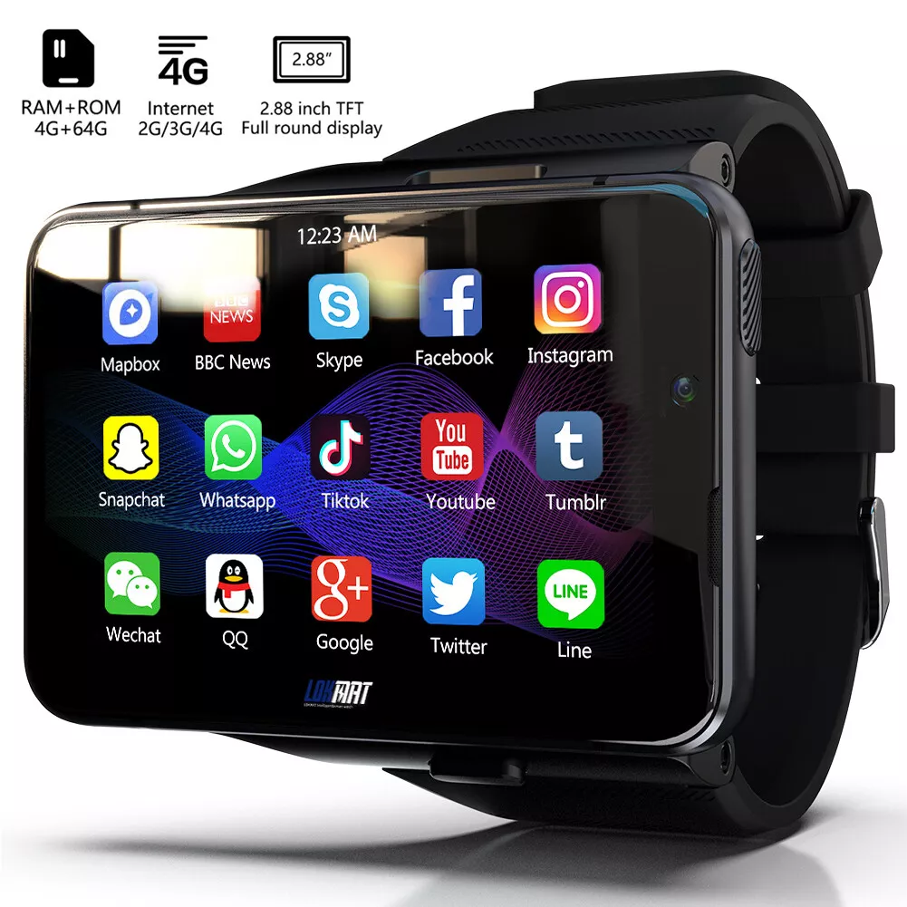 4G Smart Watch Sports Fitness Tracker WiFi Phone Call SIM Dual Camera  4GB+64GB