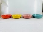 set 4 19 OZ MEDIUM CEREAL SOUP BOWL poppy daffodil peony turquoise 6 7/8" fiesta