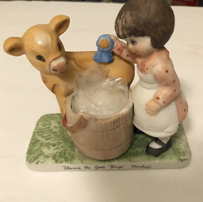 VTG HERSHEY FOODS ''SHARING THE GOOD THINGS'' CERAMIC FIGURINE CANDLE HOLDER