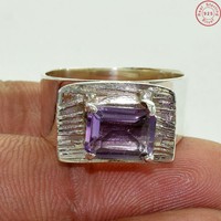 Solid 925 Sterling Silver Purple Amethyst Jewelry Ring Us 9 Ag440 Solid 925 Sterling Silver Purple Amethyst Jewelry Ring Us 9 Ag440