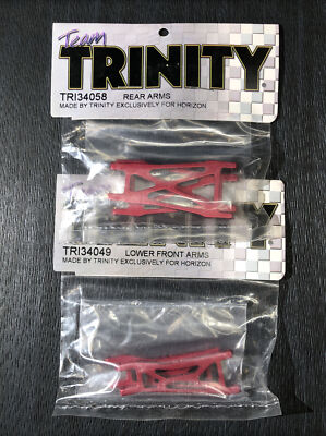 Team Trinity Team Losi Mini-T 1.0 Red Anodized Rear & Front Arms A-arm Last Set
