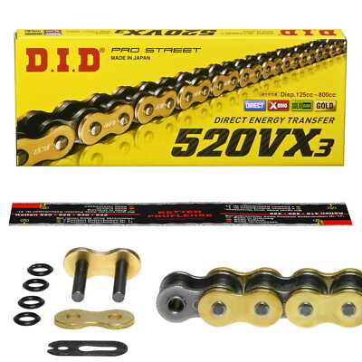 DID X-Ring-Kette [520] GOLD Yamaha YFM 700 R 2016-2020 Antriebskette Clipschloss