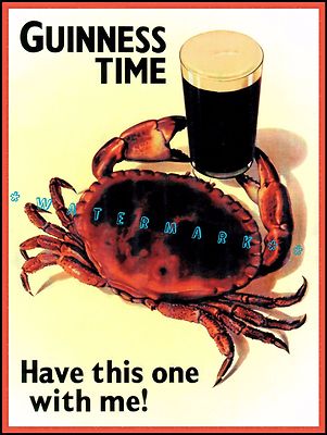 Have This One With Me Guinness Time Vintage Poster Print Art Crab
