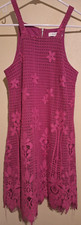 Francesca's Fuchsia Lace Fully Lined Sleeveless Dress Size XS Sleeveless