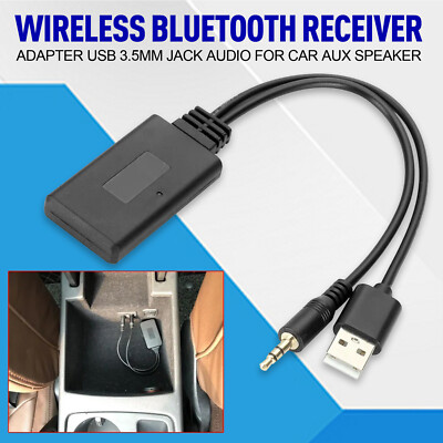 Wireless Bluetooth Adapter Receiver USB 3.5mm Jack Audio For Car AUX Speaker