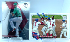 Zach Wheeler #50 silver panini mosaic card + 2021 Topps Series 2 #428 - PHILLIES