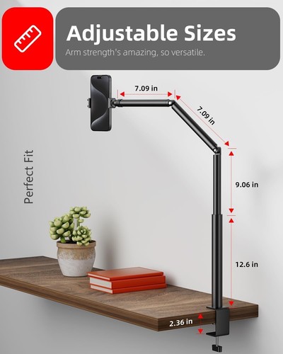 Articulating Phone Stand for Desktop - Best Design-Heavy Duty (BLK) New in Box - Picture 4 of 8