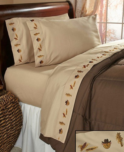 Scarecrow Leaves Fall Bedding Decor 