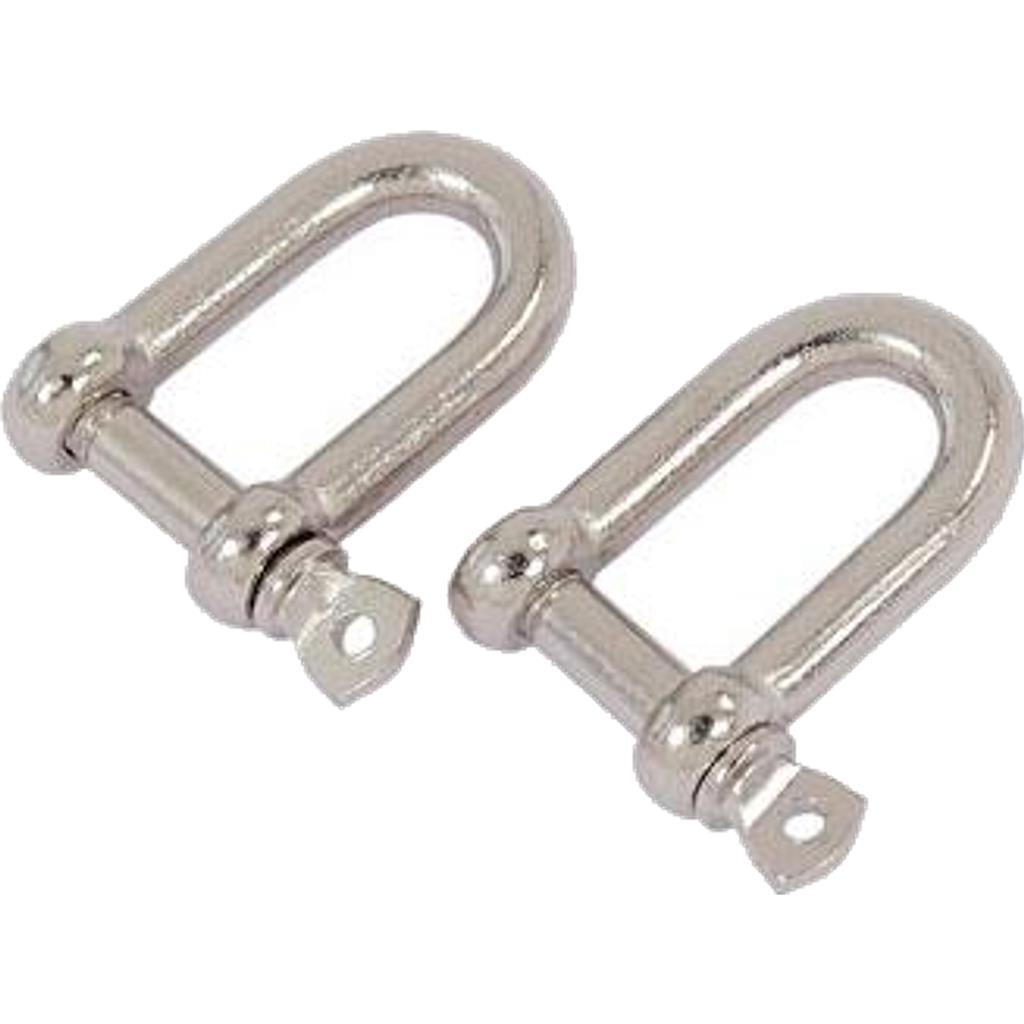 2pc Galvanised Steel Lifting Towing Bow Dee D Link Shackles 5mm CT2497