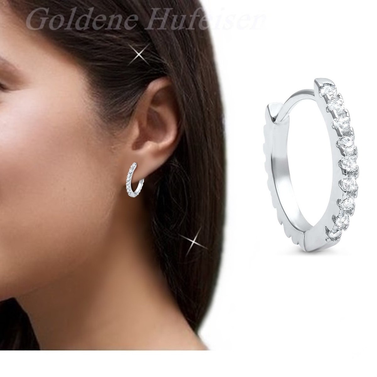Ohrringe Set In Silber/Gold/Rosegold/Schwarz – Mit Creolen & Zirkonia-Steckern, 925er Silber, Hypoallergen