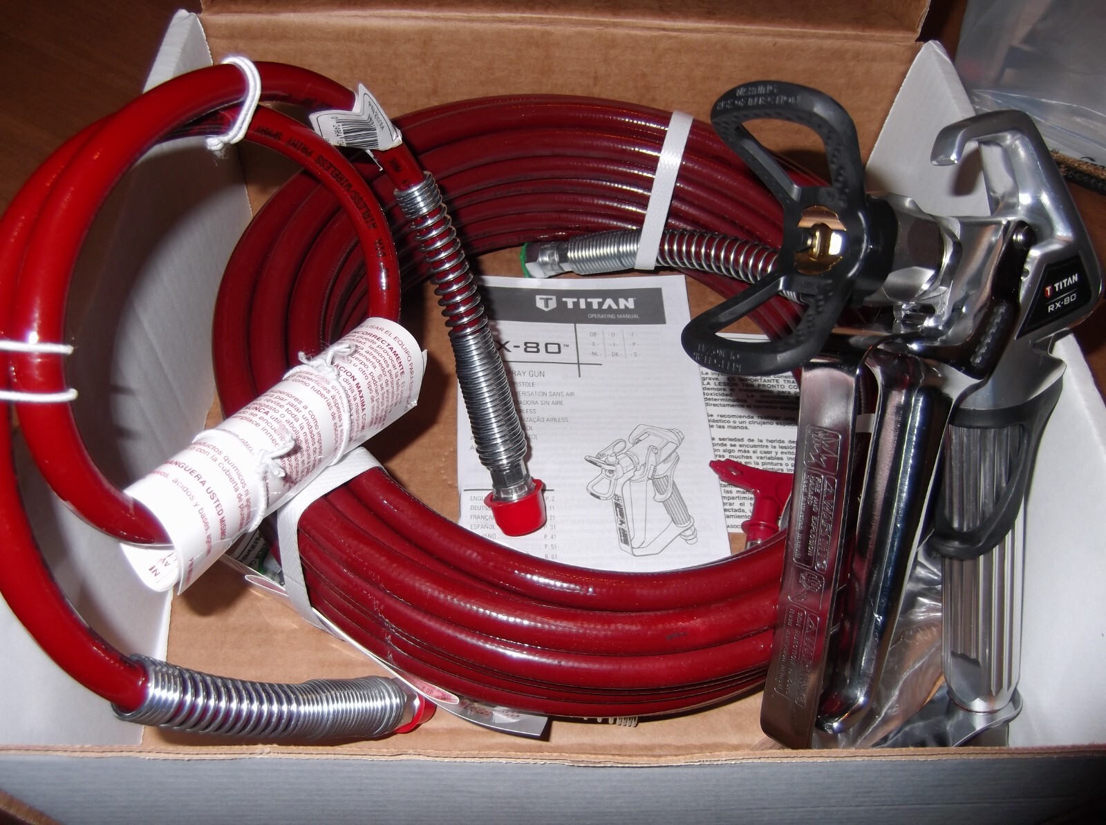 TITAN RX80 BRAND NEW SPRAY GUN KIT WITH GUN,HOSE,TIP + INCLUDES 3