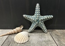 Glazed textured porcelain blue small Starfish Nautical Decorative Ornament 11cm