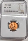 1953-S Lincoln Wheat Cent NGC MS65 RD
