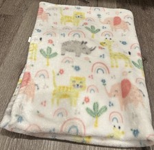 Zack  Zoey Baby Blanket Rainbows Elephants Giraffes Tigers