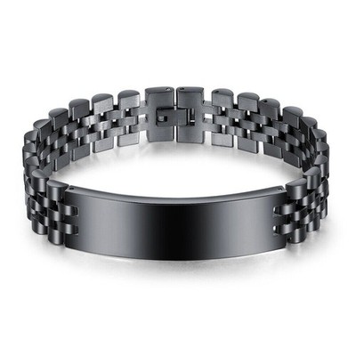Armbänder Herren Damen Schwarz Schmuck Stahl Armkette Herrenarmband 23cm Jung