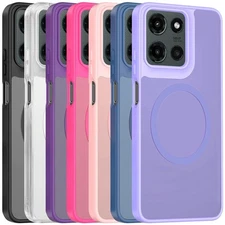 For Motorola Edge 2025 Case Magnetic Translucent TPU Frame Acrylic Back Cover